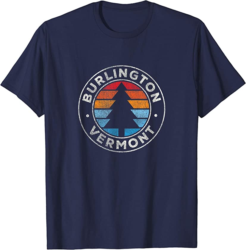 Burlington Vermont VT Vintage Graphic Retro 70s T-Shirt