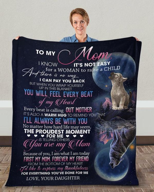 To My Mom From Daughter Wolf Blanket