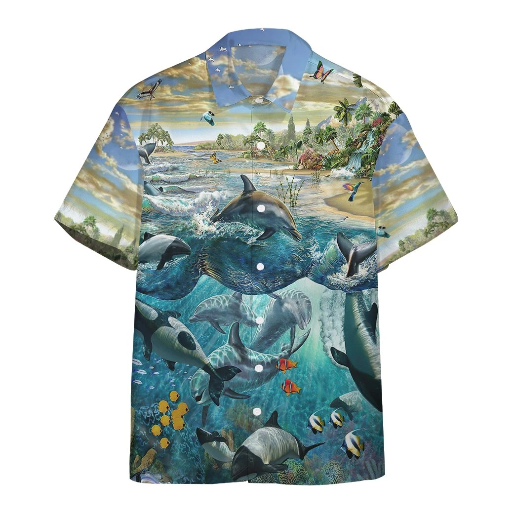 Dolphin Paradise Hawaiian Shirt | For Men & Women | Hw6117