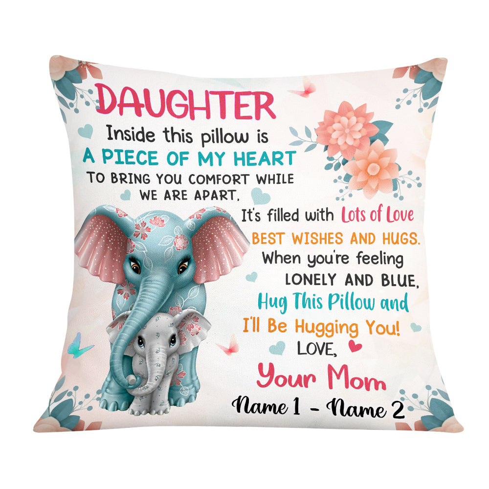 Personalized Elephant Daughter Granddaughter From Mom Grandma Pillow Jr154 95O57