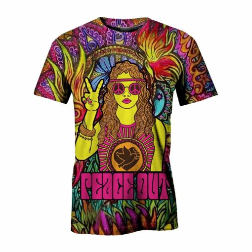 Hippie Girl And Dove 3D All Over Printed Shirts For Men And Women, Gift For Hippie Lover, Hippie Soul