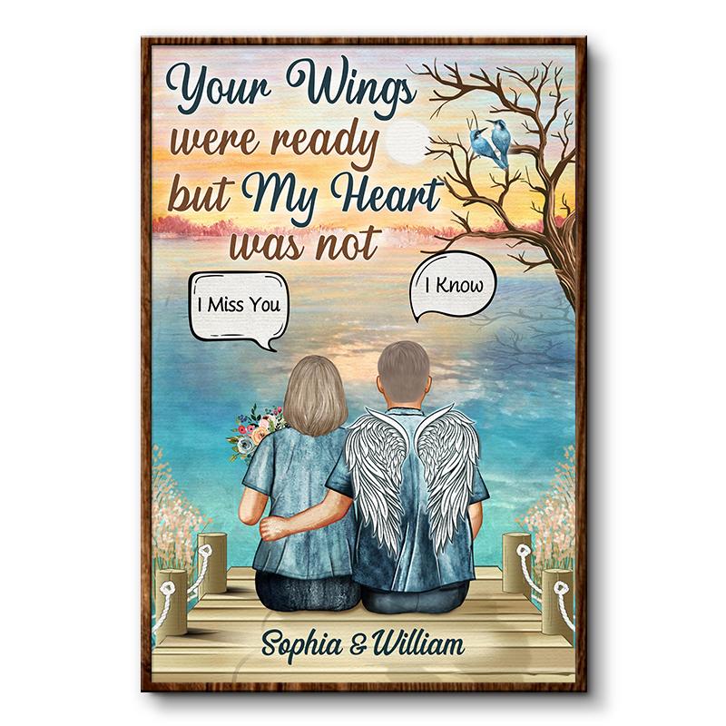 Your Wings Were Ready Widow Middle Aged Couple – Memorial Gift – Personalized Custom Poster