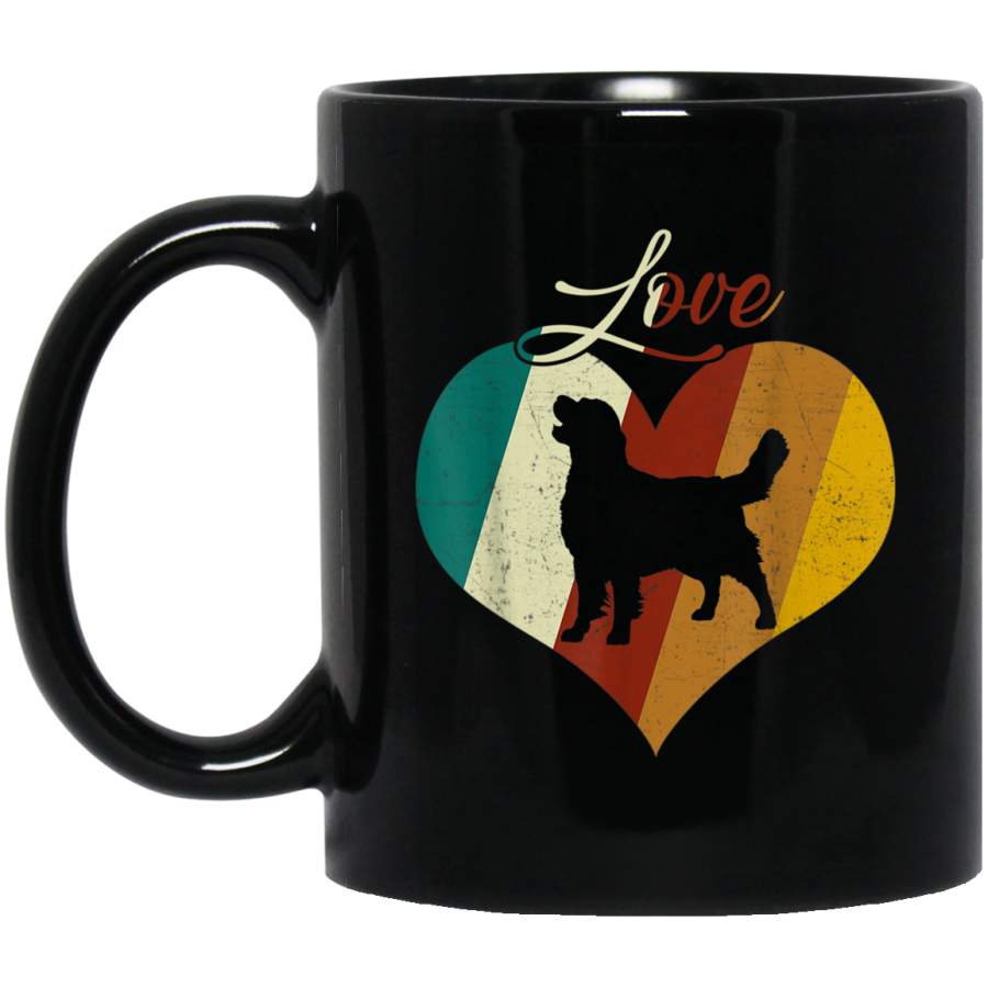 Vintage Love Golden Retriever Funny Retro Dog Gifts Mug