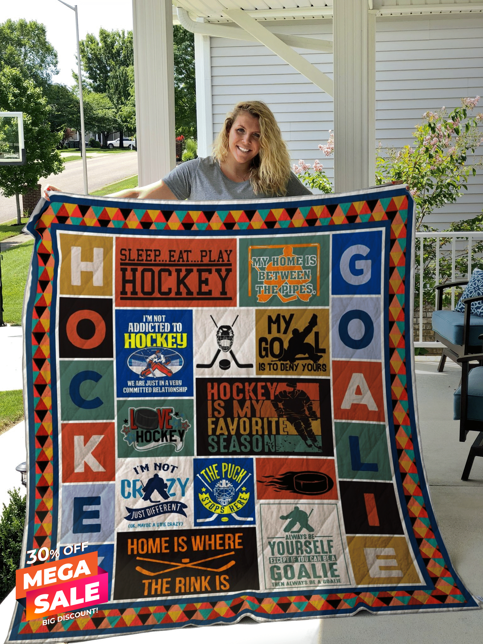 Hockey Goalie Q22A2 Quilt Blanket