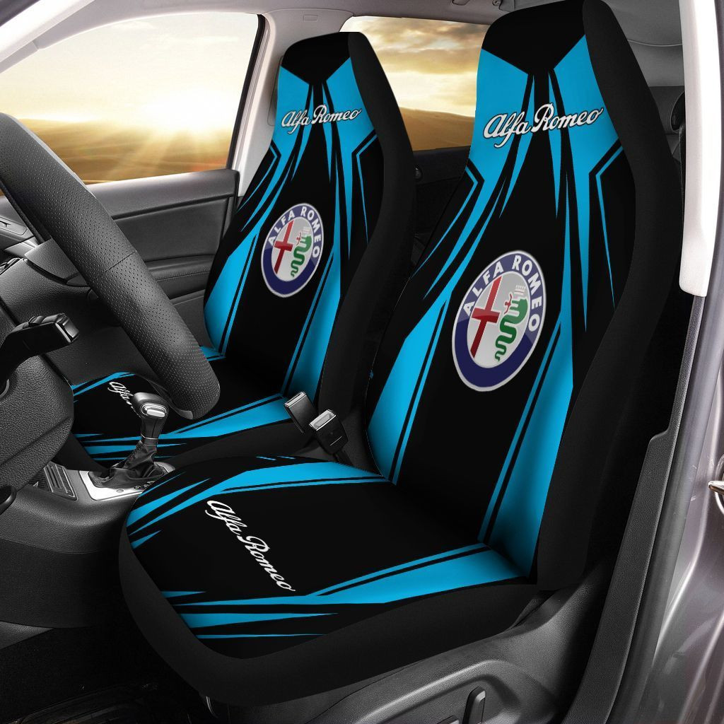 Alfa Romeo Car Seat Cover (Set Of 2) Ver 2 (Blue)