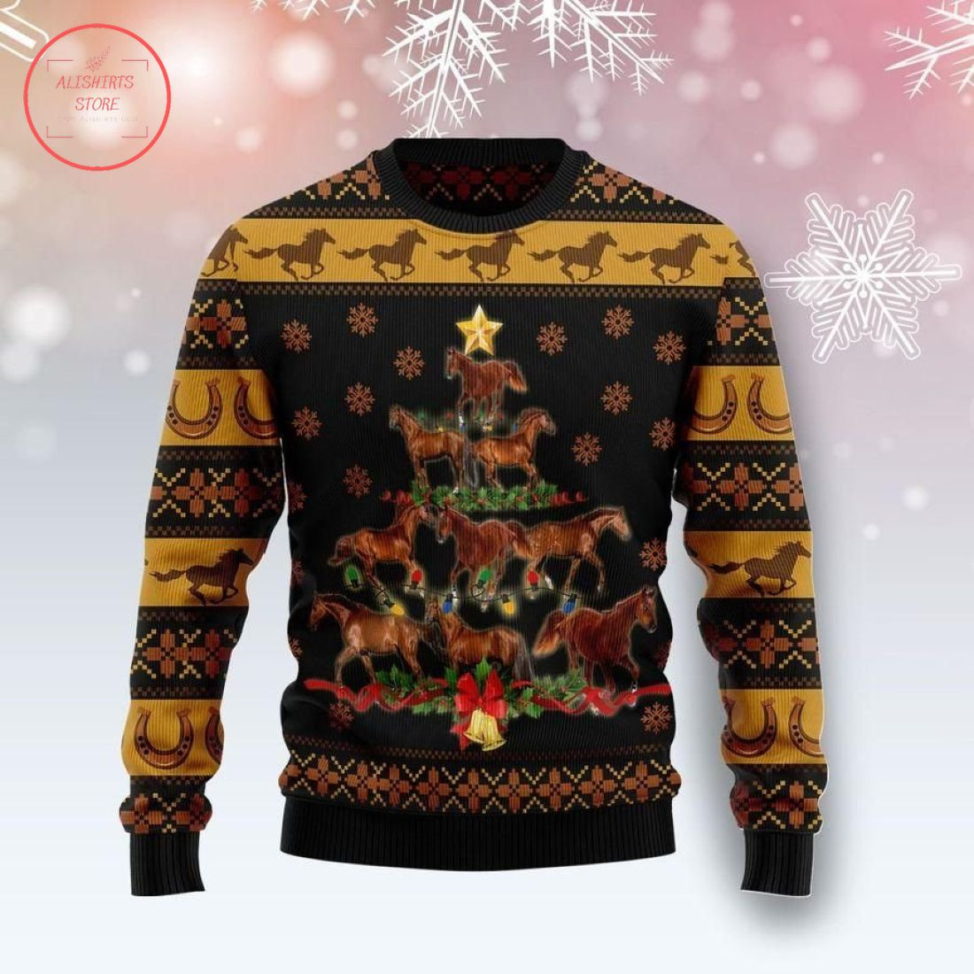 Horse Christmas Tree Ugly Christmas Sweater - Eprxerian Shop