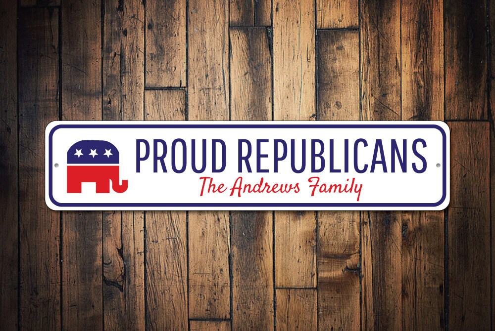 Republican Family Sign, Politics Sign, Democrat Gift, Political Humor Sign, Donkey Party Sign, Elephant Decor, Republican – Quality Aluminum