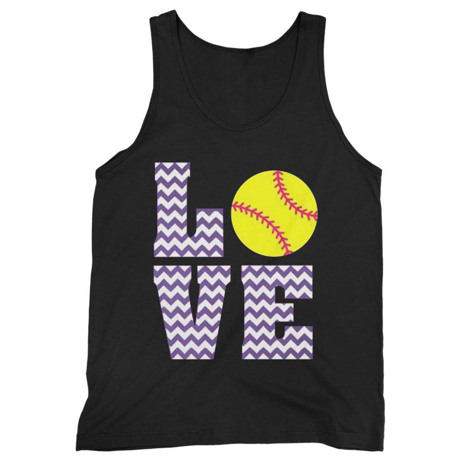 Love Softball Chevron Man’s Tank Top