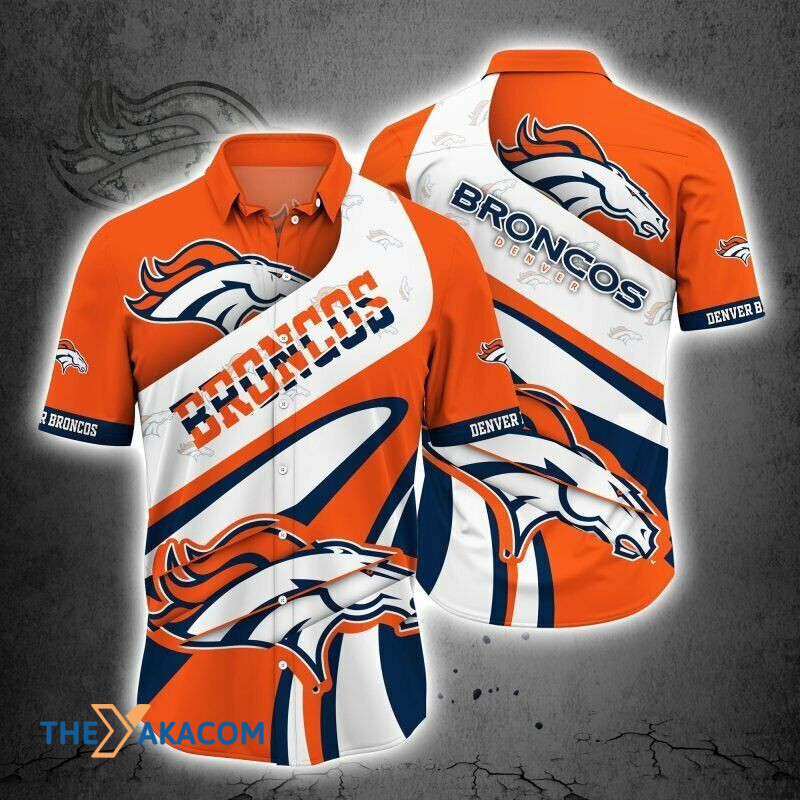 Denver Broncos Logos For Fan Gift Short Sleeve Hawaiian Shirt