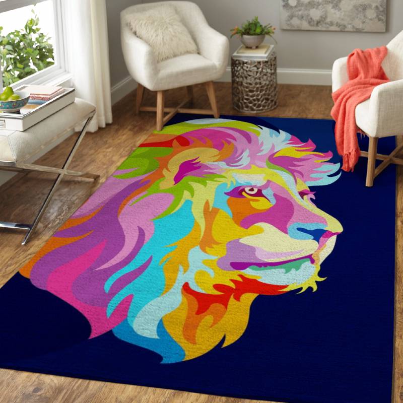 abstract lion head in pop – Animals Area Rug Carpet