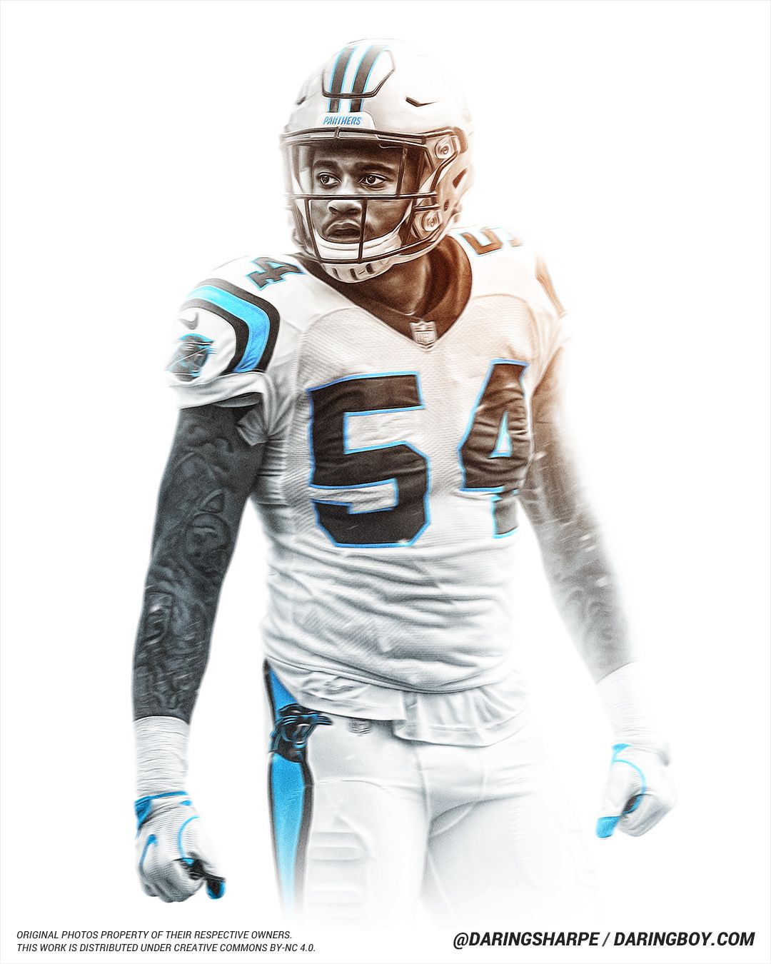 Carolina Panthers Shaq Thompson #54 Poster For Fans poster canvas