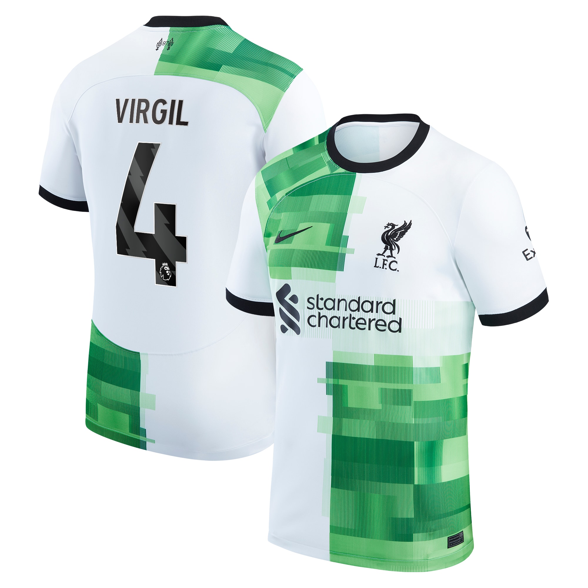 Virgil van Dijk Liverpool 2023/24 Away Replica Player Jersey – White