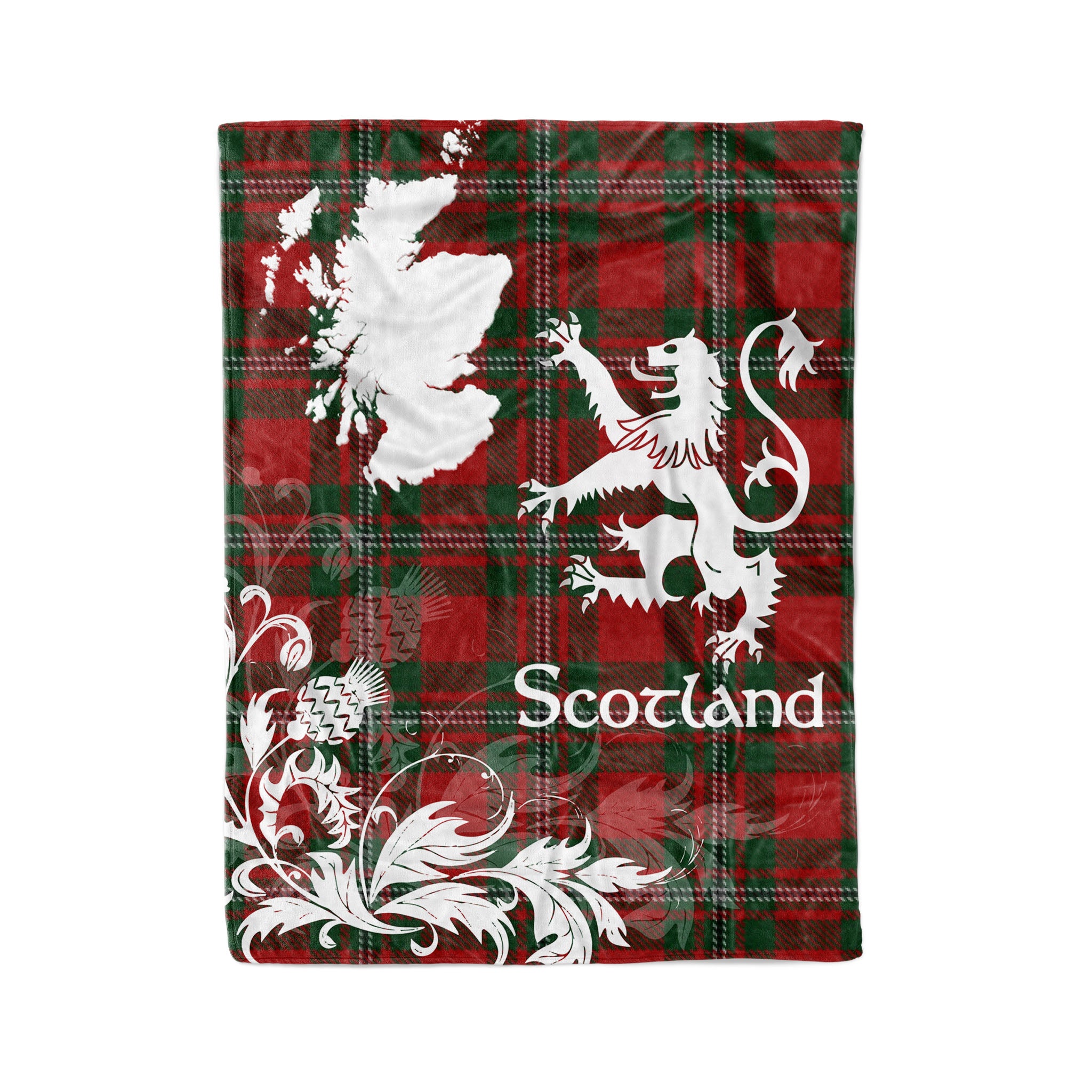 Tartan Plaid Fleece Blanket Tartan Blanket Thistle And Lion Scottish Clan Gregor Plaid Blanket