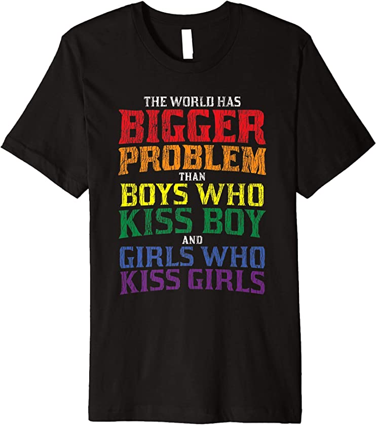 Vintage The Worlds Has Bigger Problem Pride Ally Gay LGBTQ Premium T-Shirt