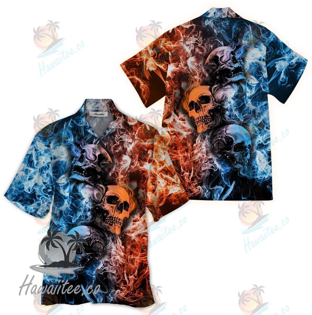 Skull Colorful Amazing Design Unisex Hawaii Shirt For Men And Women Ha24278