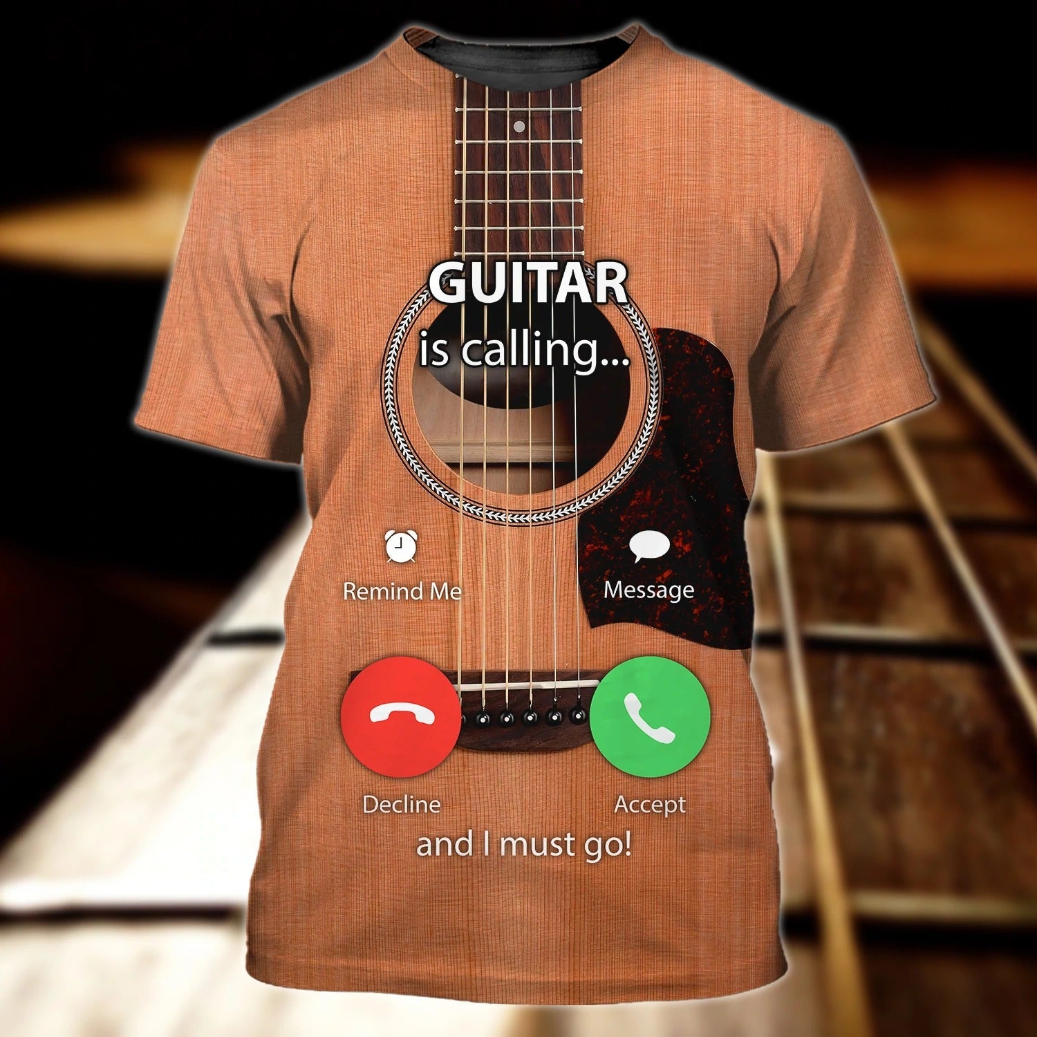 Personalized 3D Tee Shirt For Guitar Lovers, Dad Guitar Shirt, Gift For Friend Love Guitar, Guitar Men