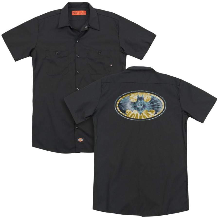 Batman – Tie Dye 3(Back Print) Adult Work Shirt