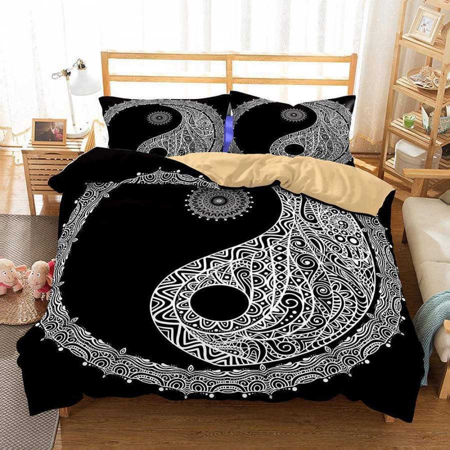 Yin And Yang Taiji Theme Printing Bedding Quilt Bedroom Home Decoration Multi-Size Selection