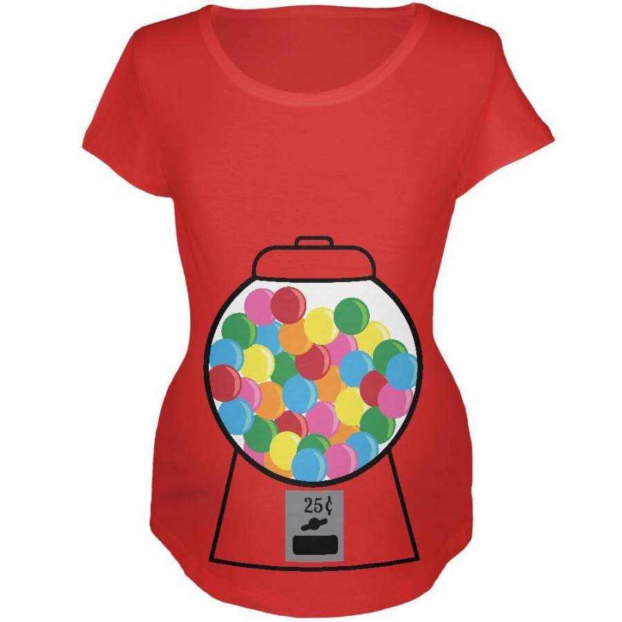 Candy Gumball Machine Costume Pregnancy Maternity Soft T Shirt