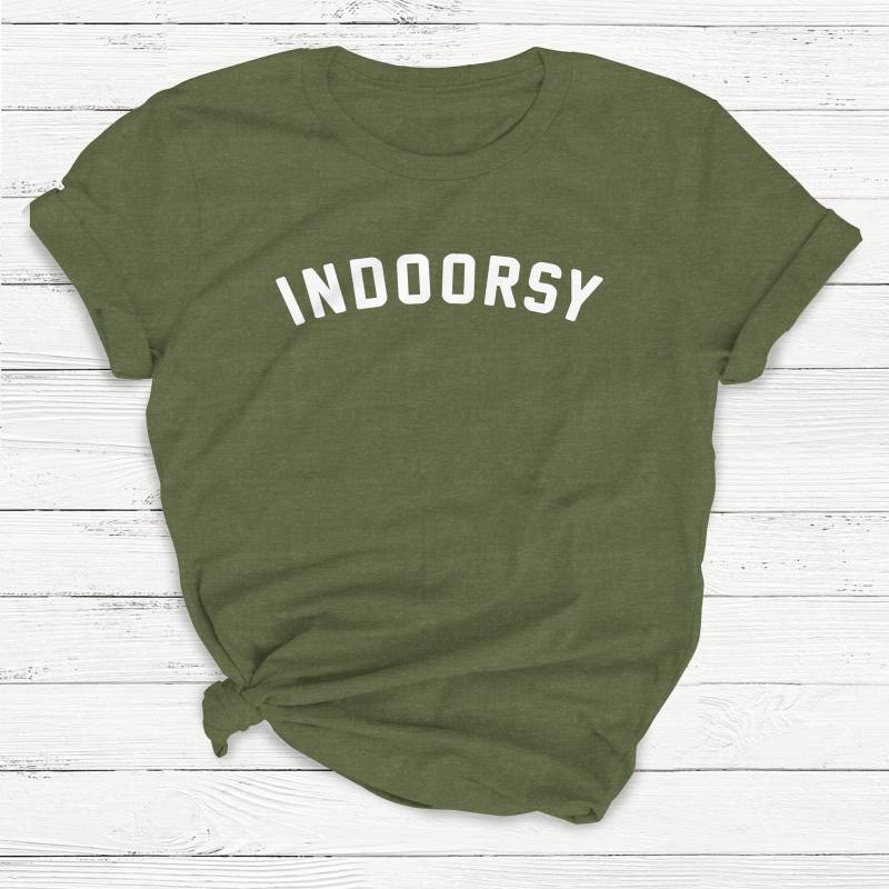 Crushtee Indoorsy T shirt, Ladies Unisex Crewneck Shirt, Stay Home, Social Distancing, Quarantine, Cute Tshirt, Retro, Funny T shirt, Sassy, Nature Long Sleeve Hoodie