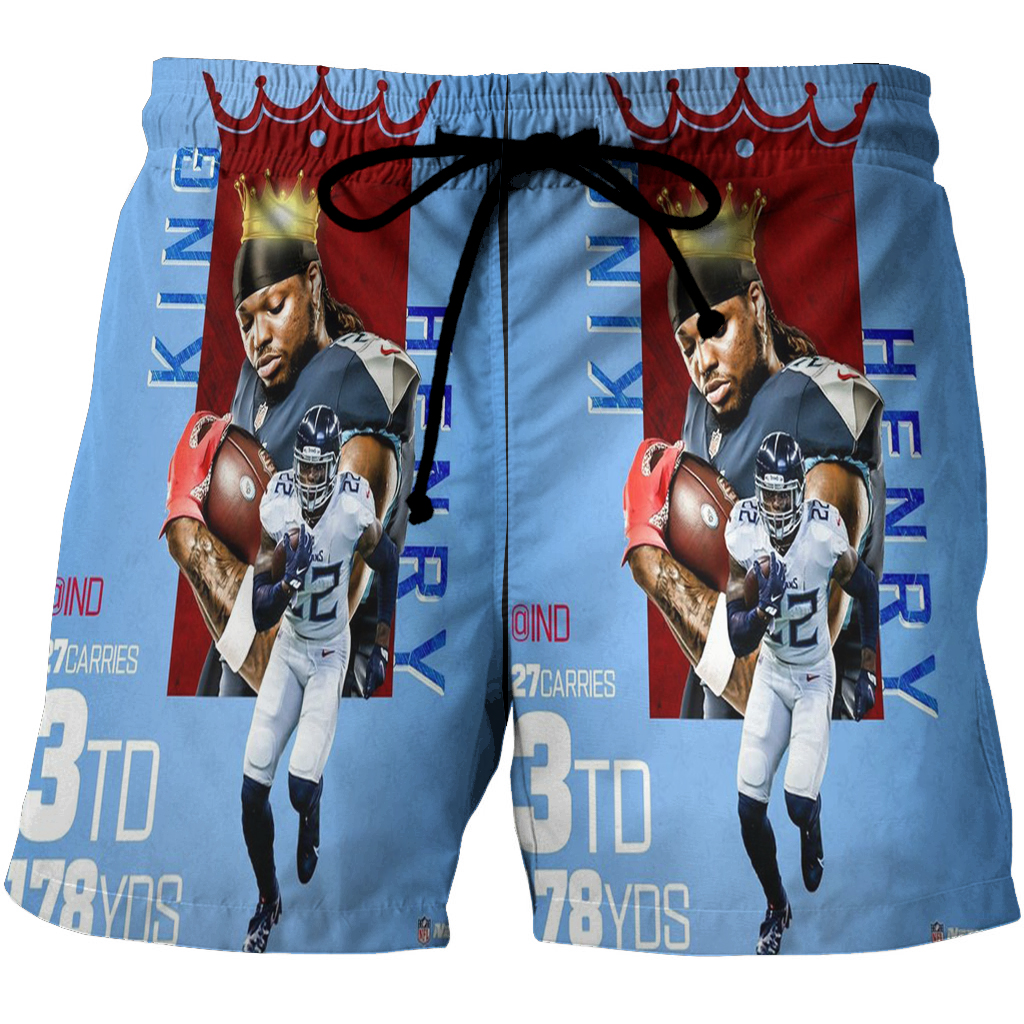 Tennessee Titans Derrick Henry4 3D All Over Print Summer Beach Hawaiian Short