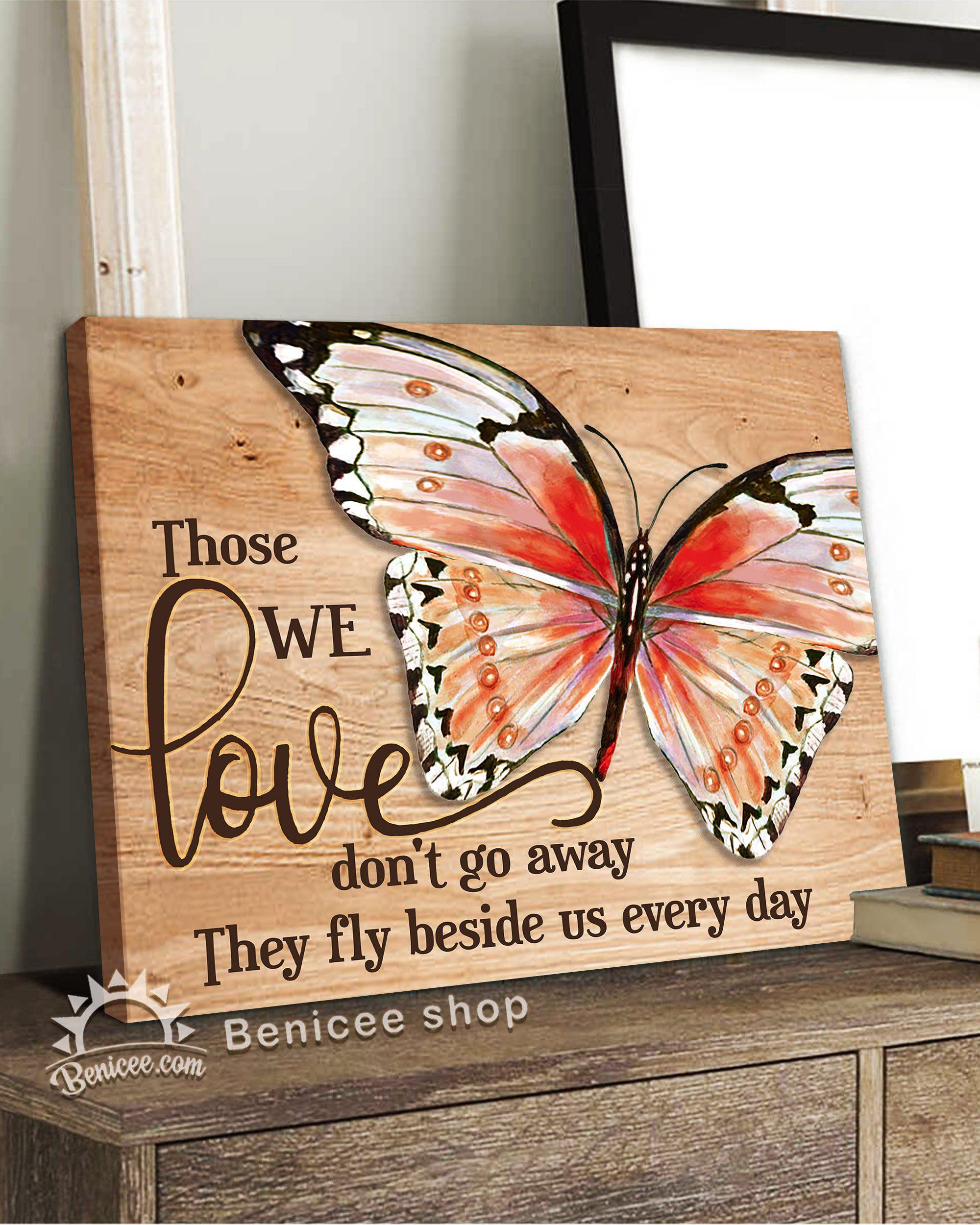 Benicee Loss Gift Wall Art Canvas Those We Love Don’T Go Away Top 3 Home Decor Red Butterfly