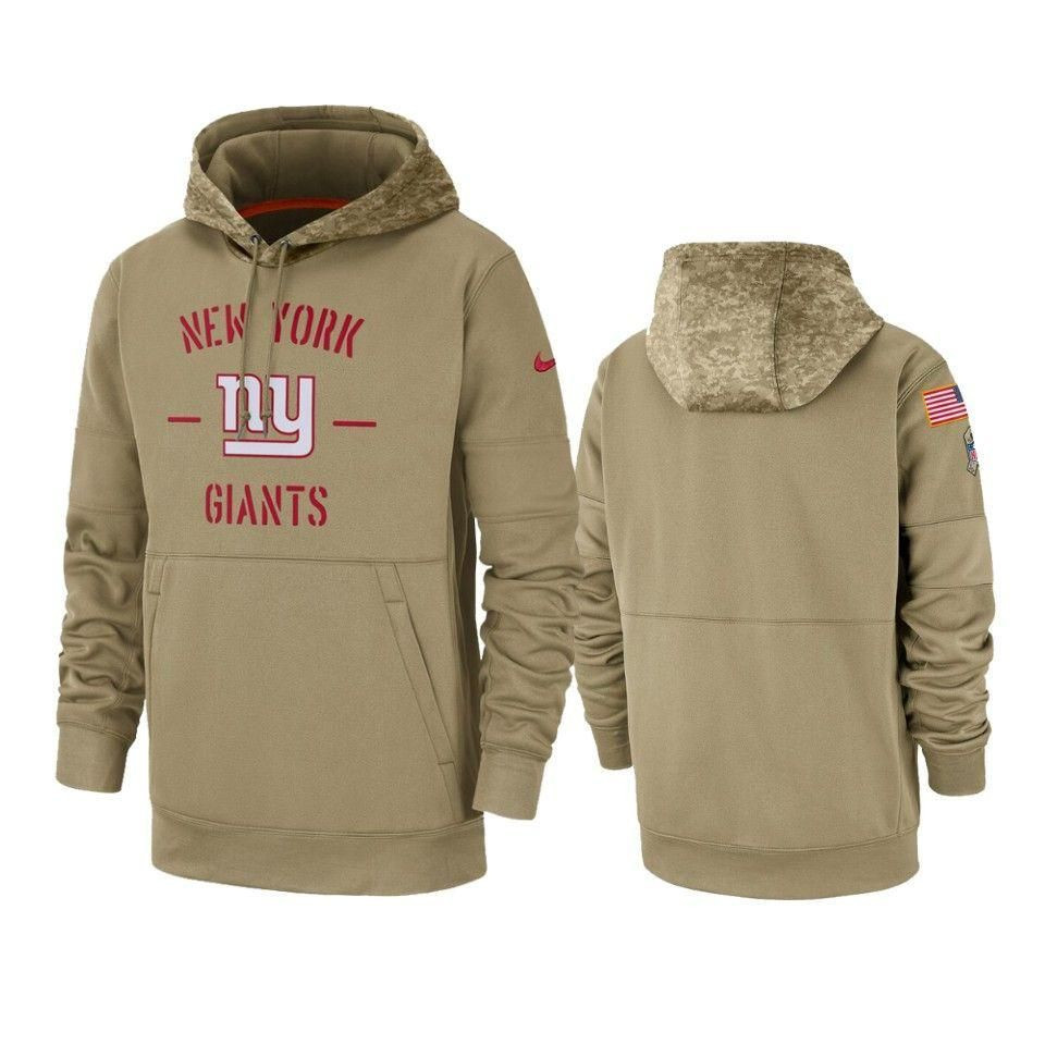 New York Giants 2019 Salute To Service Tan Sideline Therma Hoodie