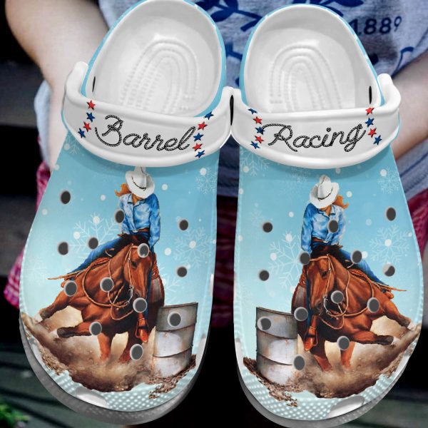 Barrel Racing Cowgirl Adults Kids Clogs Clogband Clog Shoes For Men Women Ht