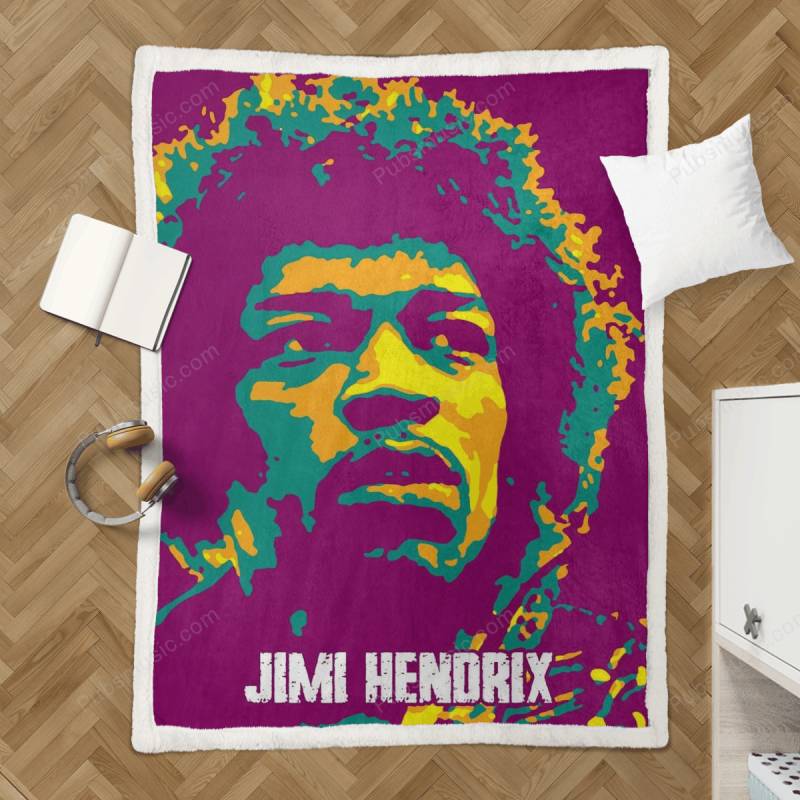 Jimi Hendrix v3 – Music Pop Art Sherpa Fleece Blanket
