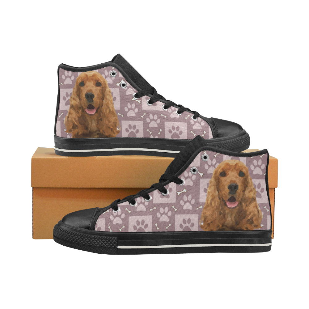 American Cocker Spaniel Black Women’s Classic High Top Canvas Shoes