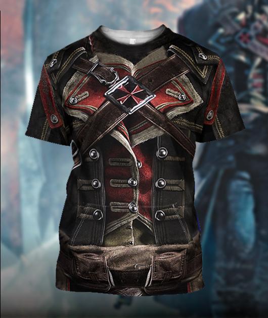 3D All Over Printed Assassin Knights Templar Tops