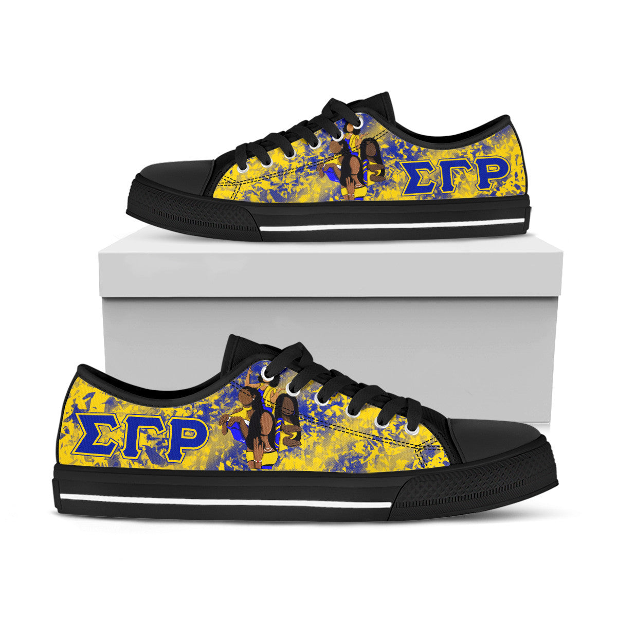 Sorority Footwear – Sigma Gamma Rho Diamond Pattern Low Top Shoes