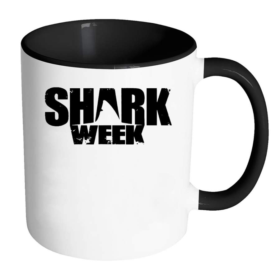 Week of The Shark New 2018 Novelty Graphic a – Full-Wrap Coffee Colors Accent Mug