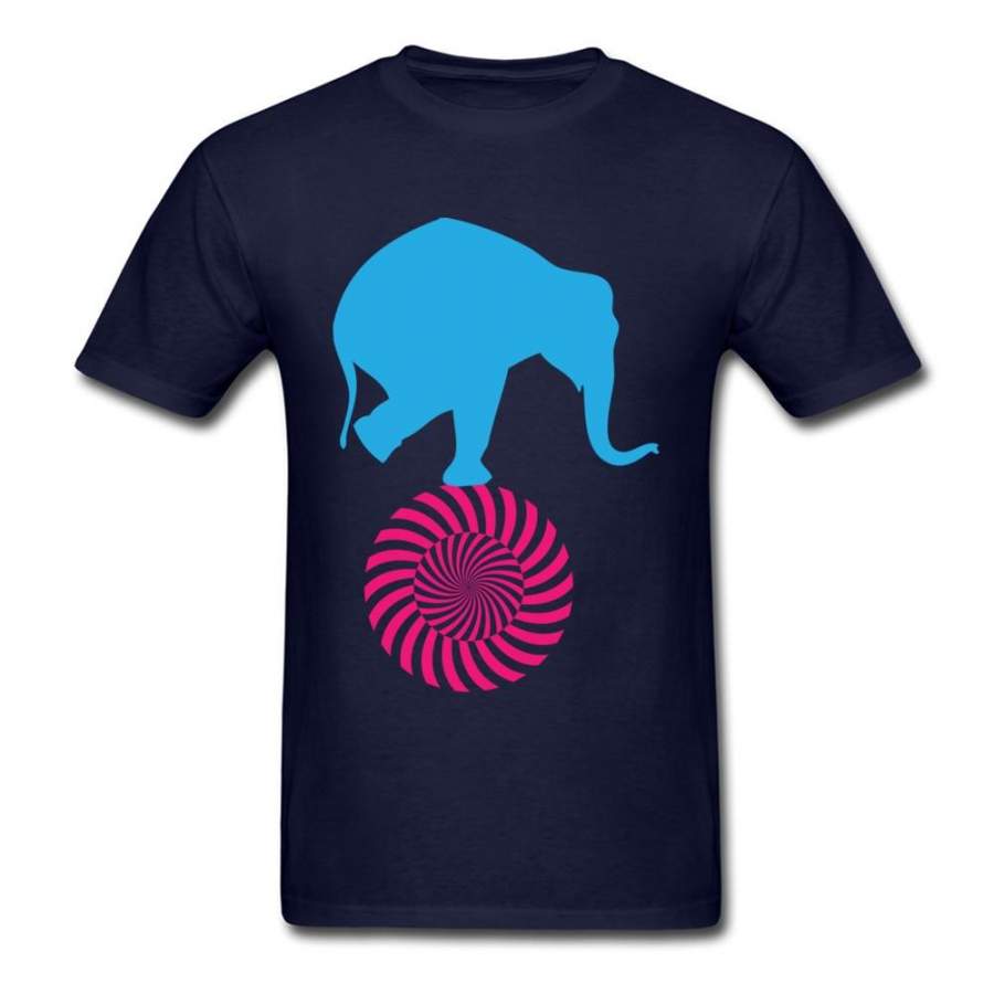 Plain Men T Shirt Elephant On Wheel T-shirt