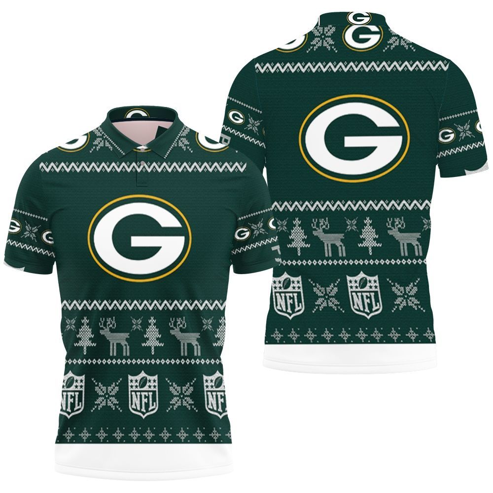 Green Bay Packers Ugly Sweatshirt Christmas 3D Polo Shirt