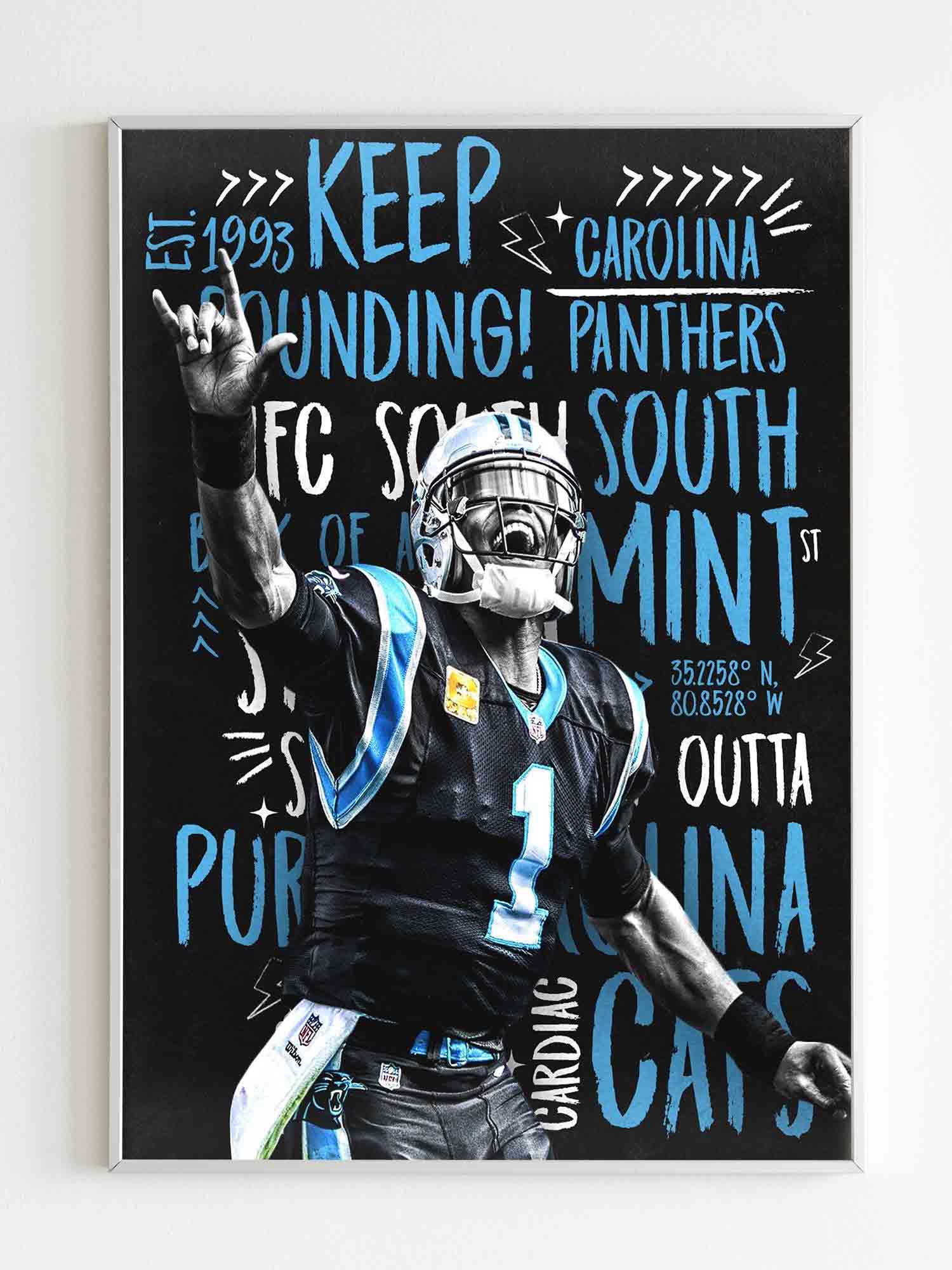 Keep Pounding Carolina Panthers Poster