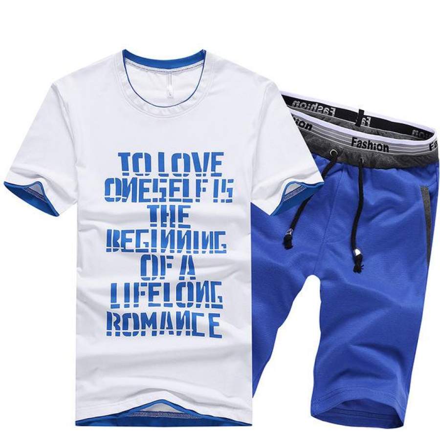 Men liter print Summer T shirt O-neck Men Casual Outwear Tracksuits Clothing Fashion T Shirt