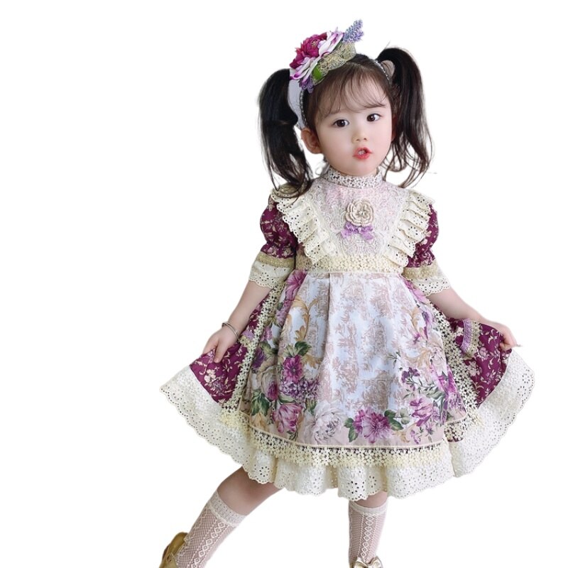 Summer Kids Holiday EID Girls Turkey Flower Girl Dress for Weddings Flower Girl Dresses Party Dress for Kids Girl Birthday Dress alx