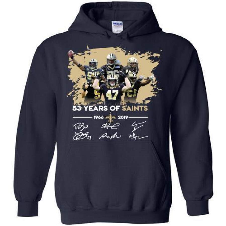 53 years of New Orleans Saints 1966-2019 signatures Hoodie