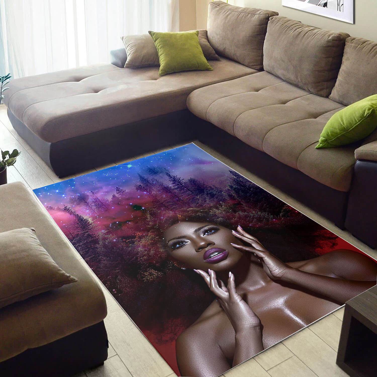 Afrocentric Rugs Beautiful Afro Girl African Carpet African Themed Home Decor WBG46990