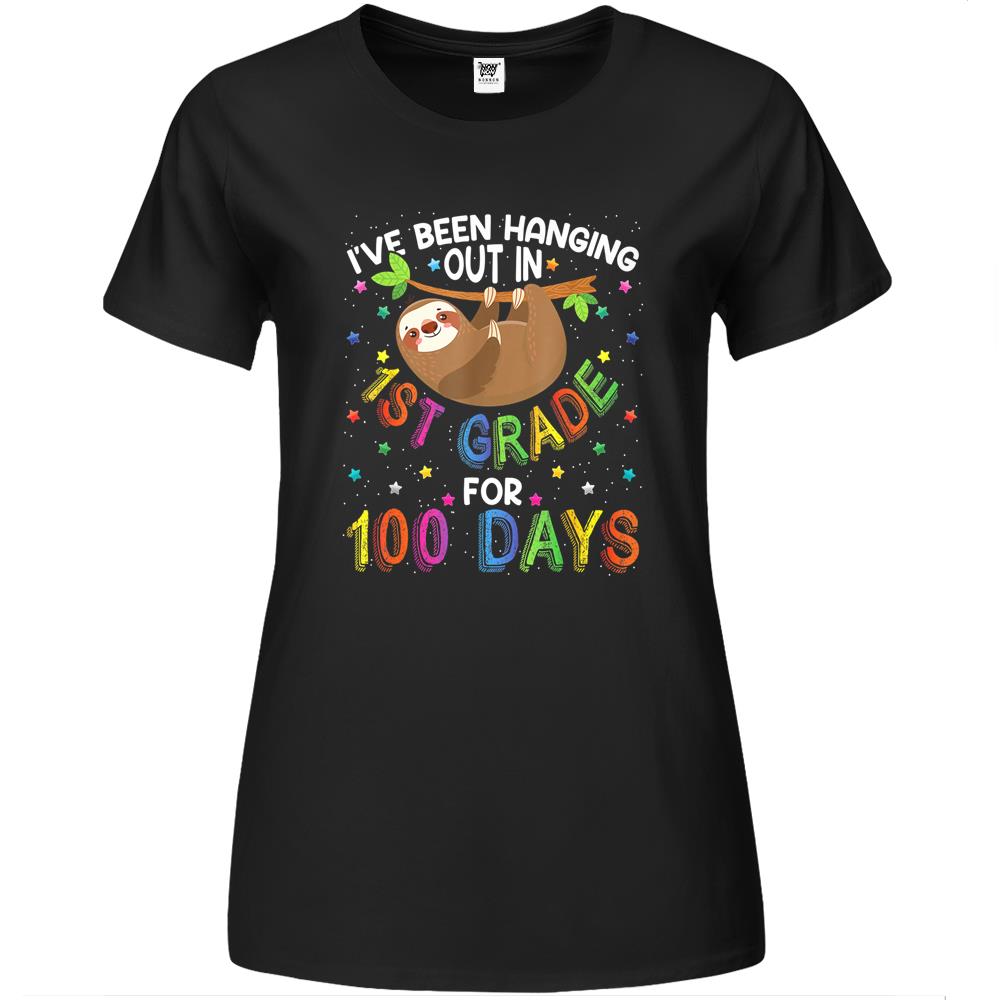 100Th Day Of School Sloth Design – 1St Grade 100 Days School Premium Womens T Shirts