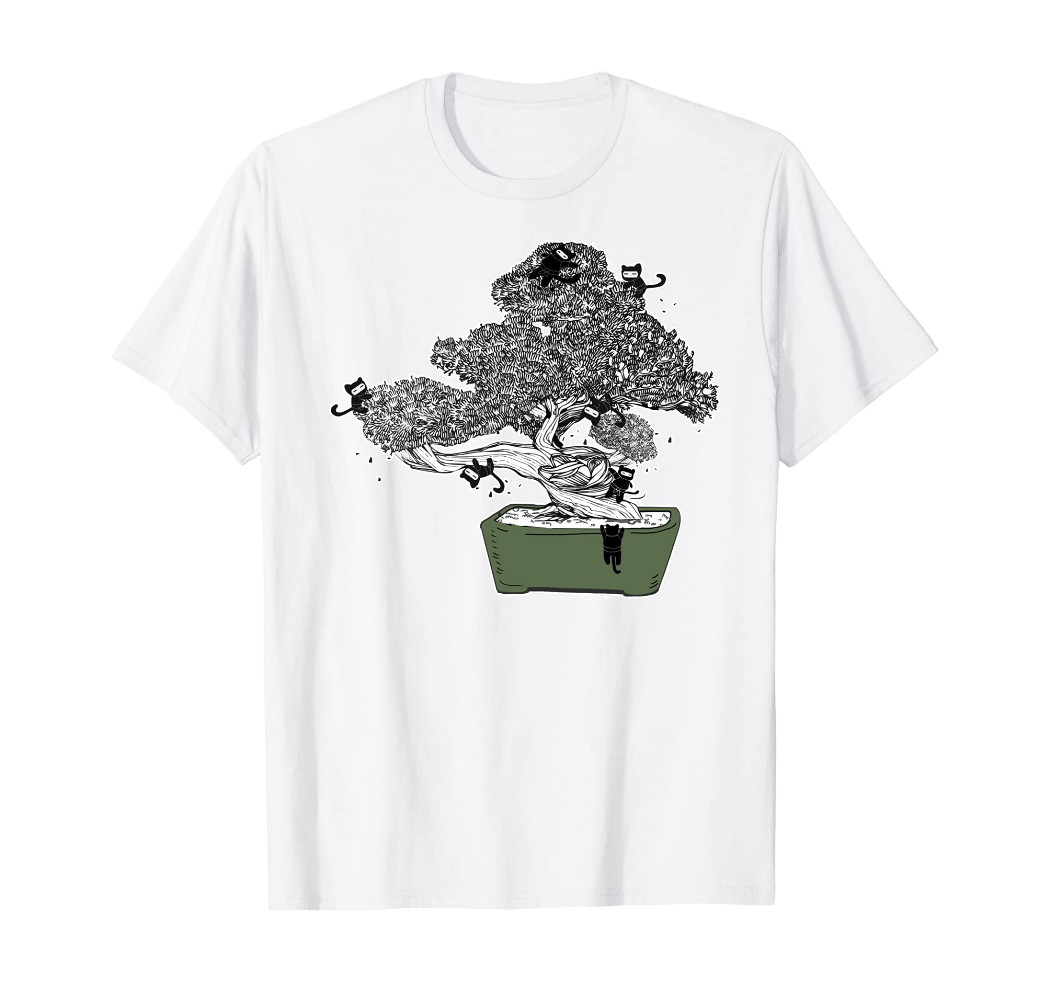 Ninja Kitty Cats Bonsai Tree Japanese Buddhist Zen Shirt