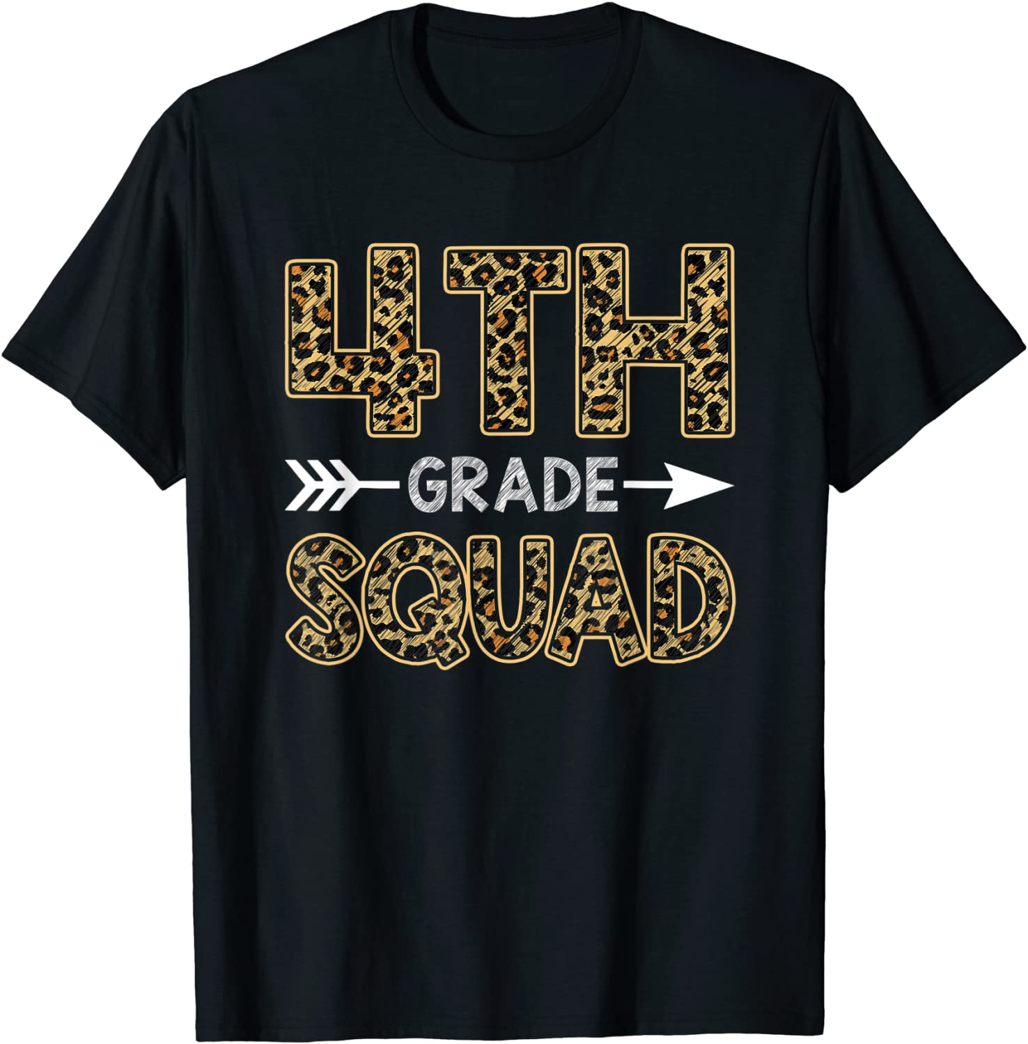 4Th Grade Squad Leopard Shirt Fourth Grade Teacher Student T-Shirt