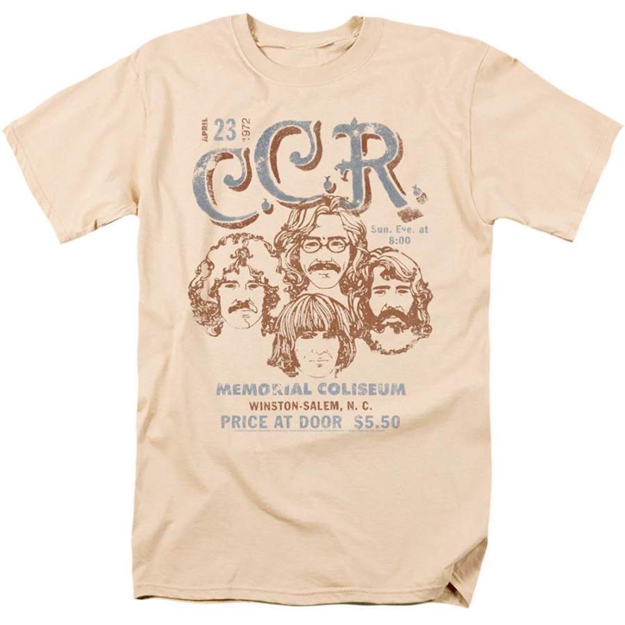 Creedence Clearwater Revivial Sketch Poster Men’s 18/1 Cotton SS T ...