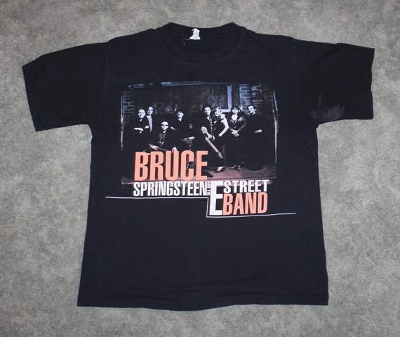 Vintage 90S Rock Roll Music Clothing Bruce Springsteen E Street Band Men Mall Oversized Womens Retro Print Short Sleeve Tour Shirt