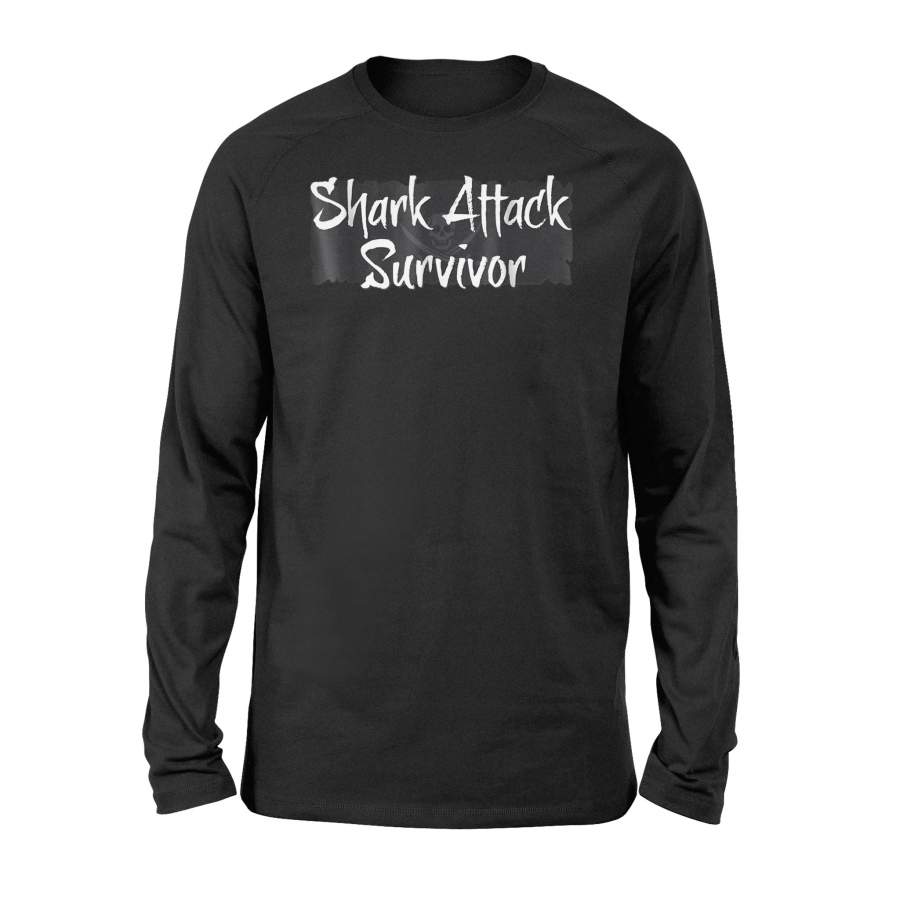 Bliptee Gamer Shark Attack Survivor Pirate Long Sleeve T-Shirt