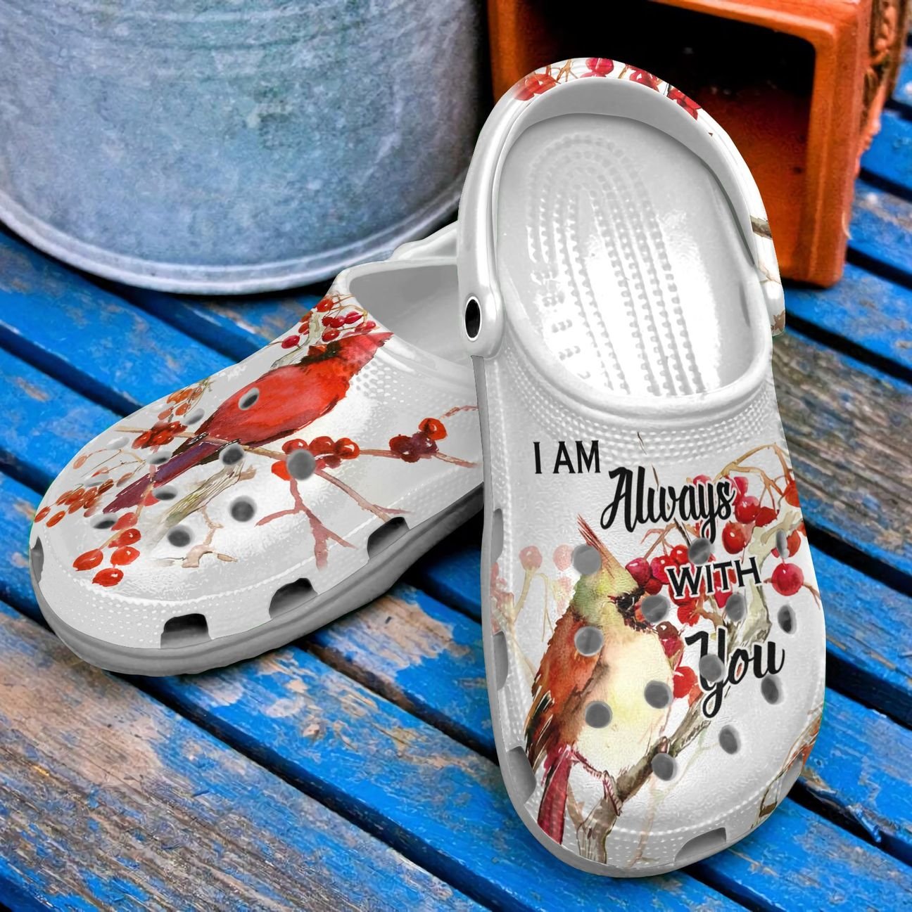 Cardinal Personalized Clog, Custom Name, Text, Color, Number Fashion Style For Women, Men, Kid, Print 3D I Am Always With You