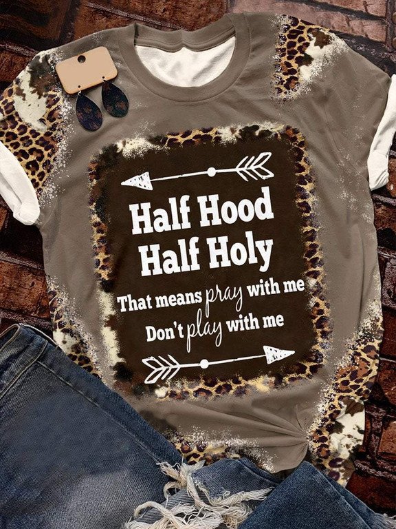 Half Hood Half Holy Leopard 3D Tshirt Hoodie Long-Sleeve Gift For Easters Day