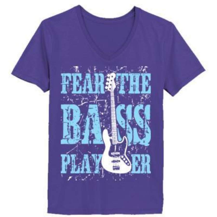 AGR Fear The Bass Player – Ladies’ V-Neck T-Shirt