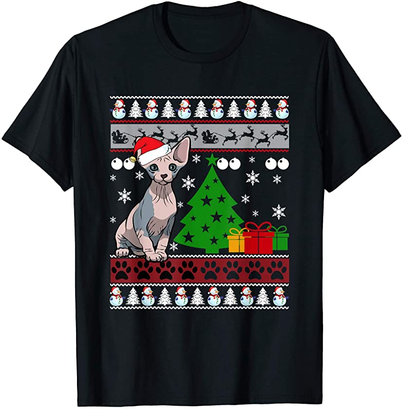 Sphynx Cat Ugly Christmas – Sphynx Cat Santa Christmas Gift T-Shirt